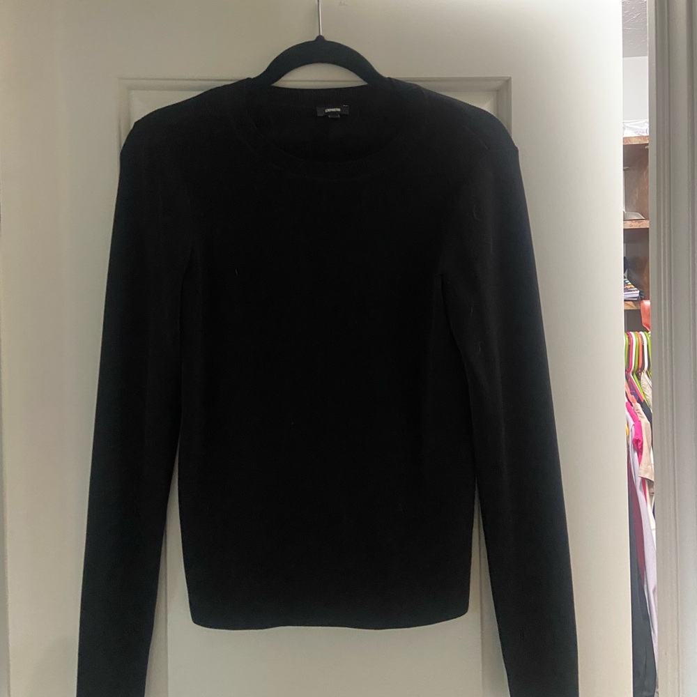 Express Women's Black Crew Neck Sweater